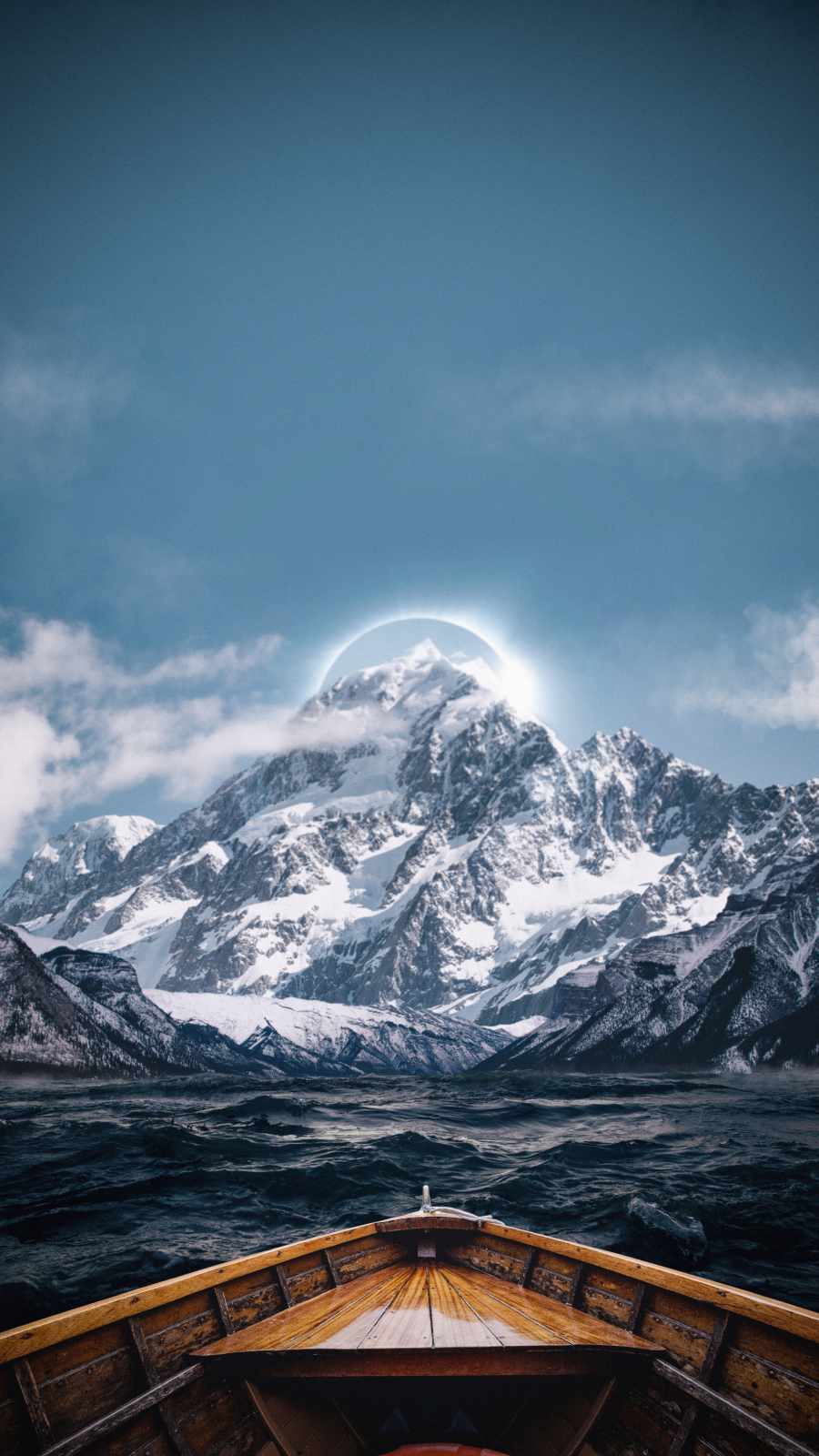 Alps Mountains Moon iPhone Wallpaper
