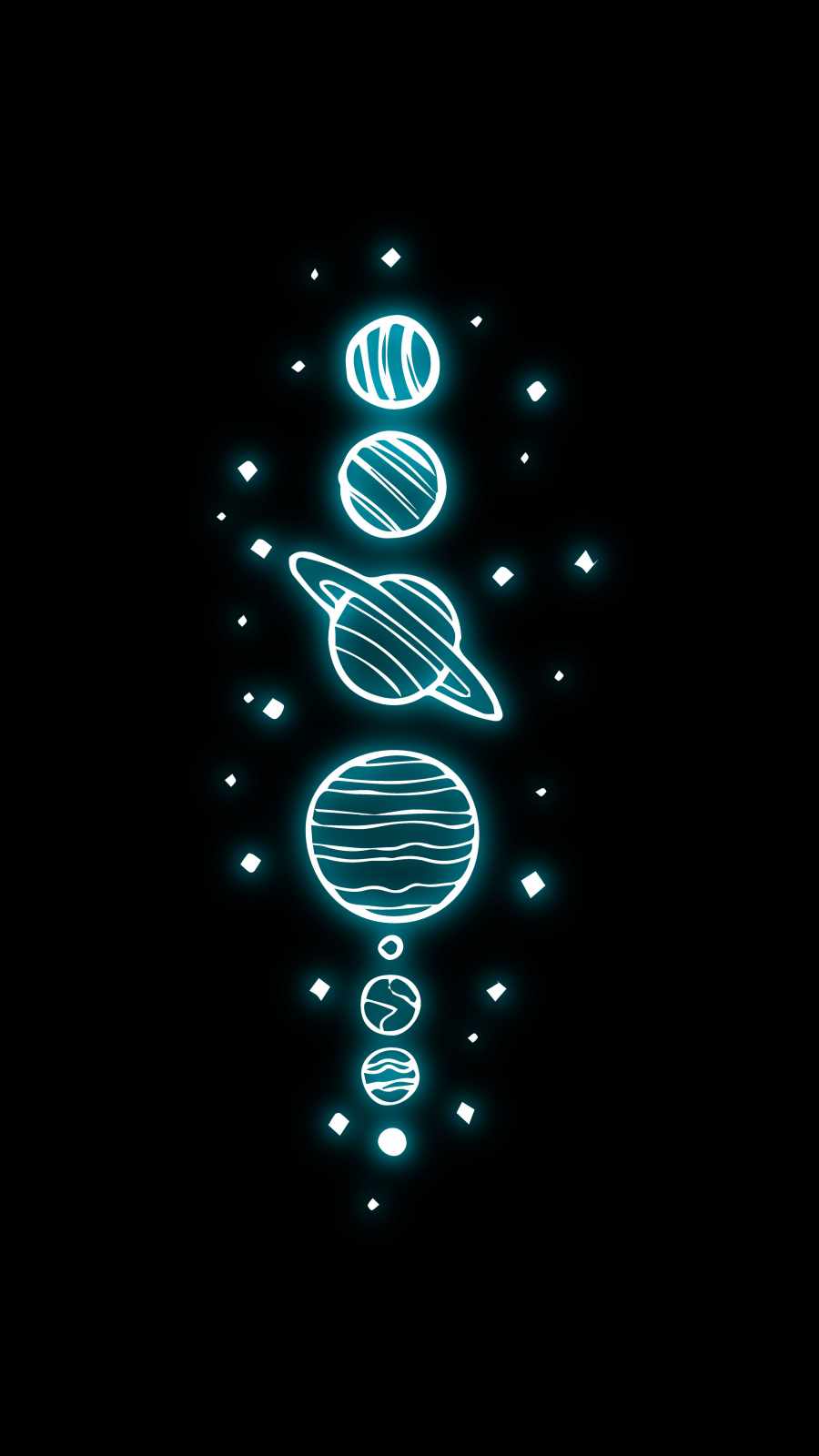 Amoled Planets iPhone 13 Wallpaper