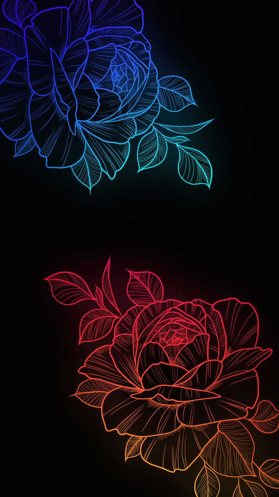 Amoled RGB Flowers iPhone Wallpaper