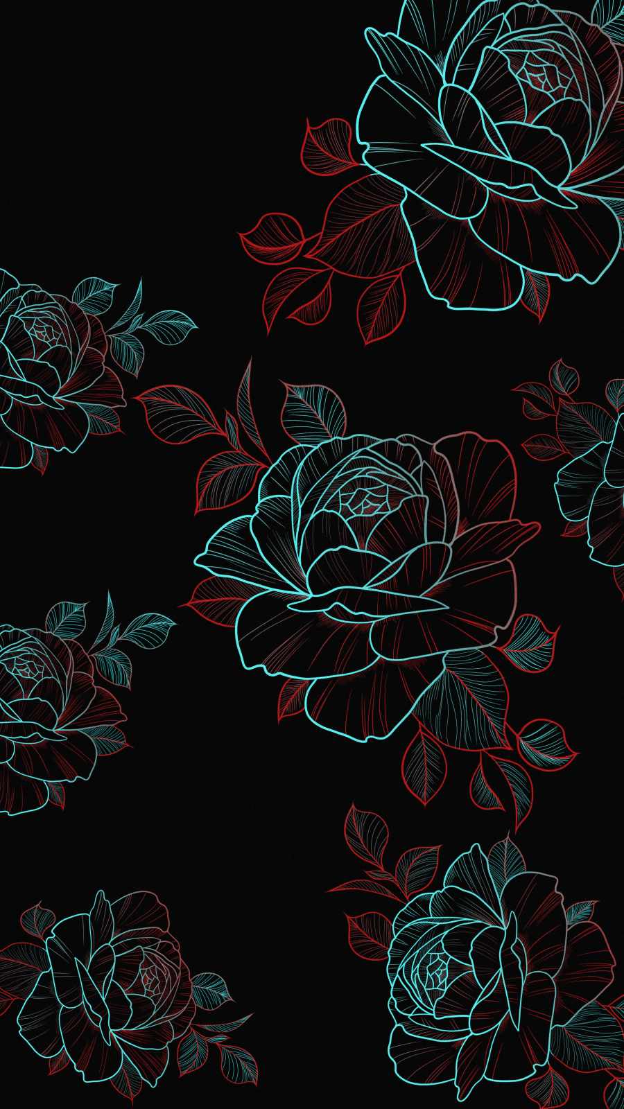 Amoled Rose Flowers iPhone Wallpaper HD