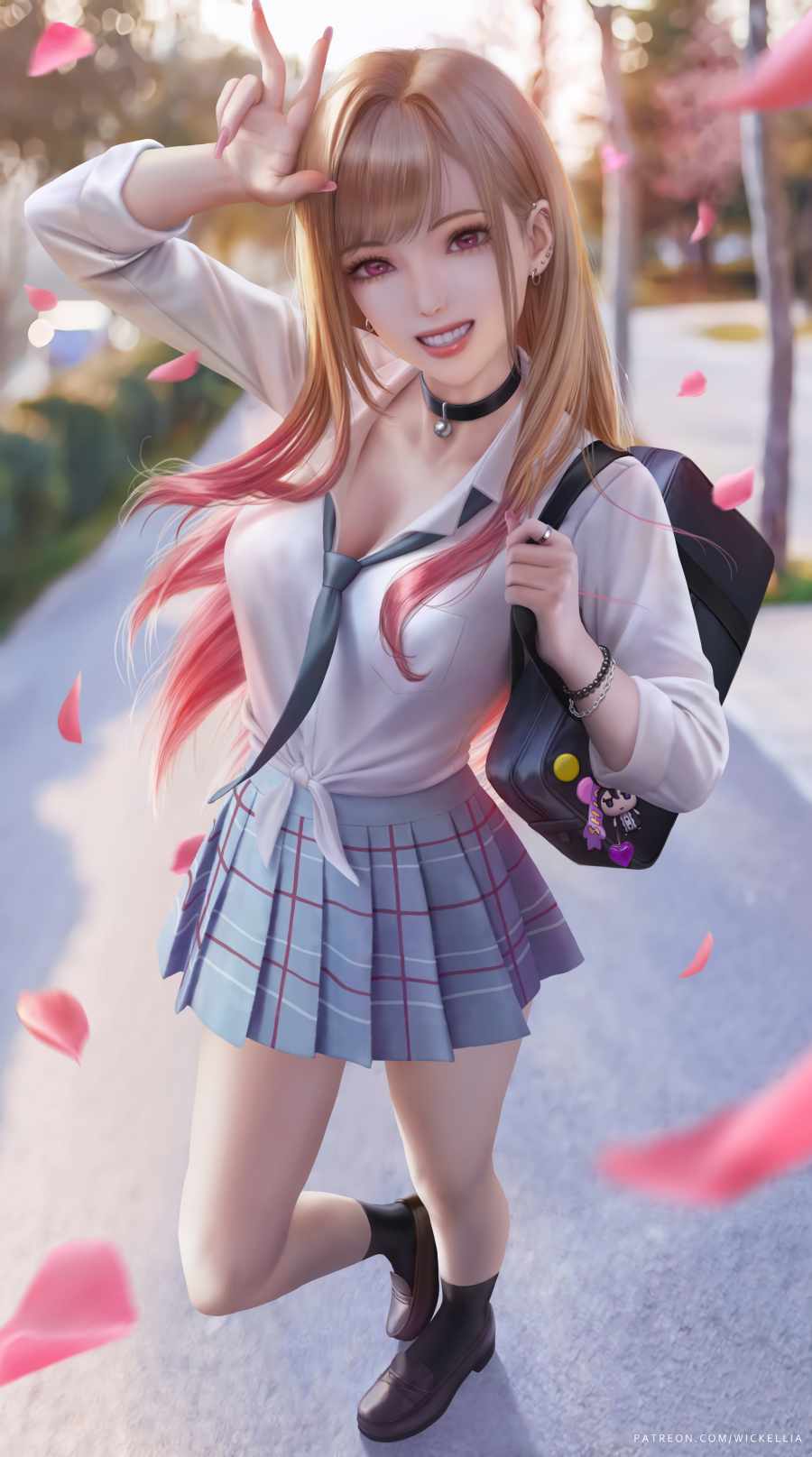 Anime School Girl iPhone Wallpaper1