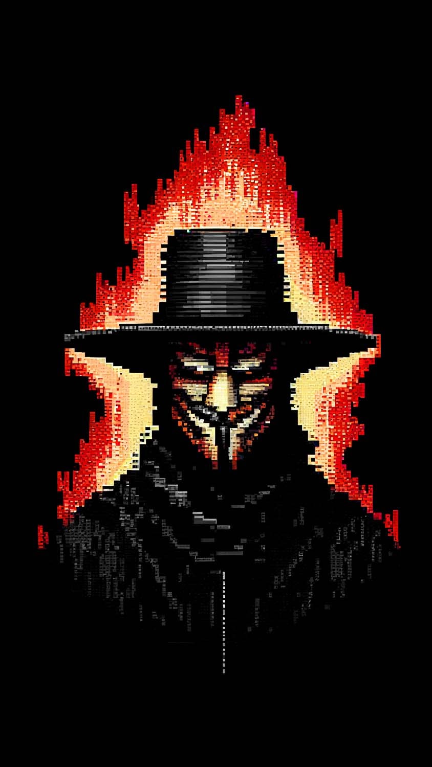 Anonymous with Hat iPhone Wallpaper 4K