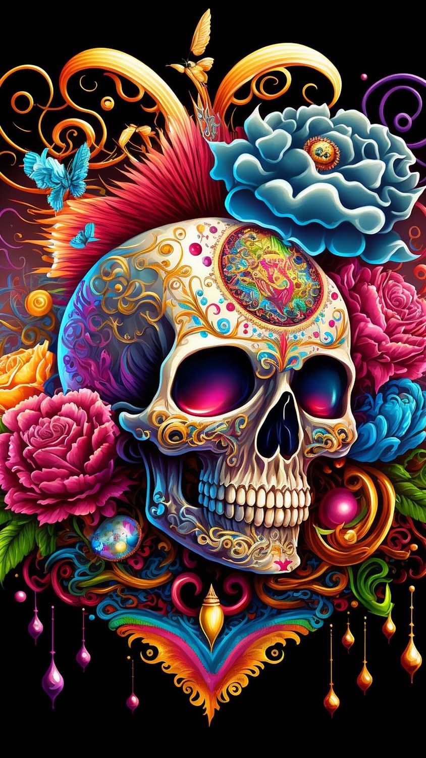 Artistic Skull iPhone Wallpaper HD