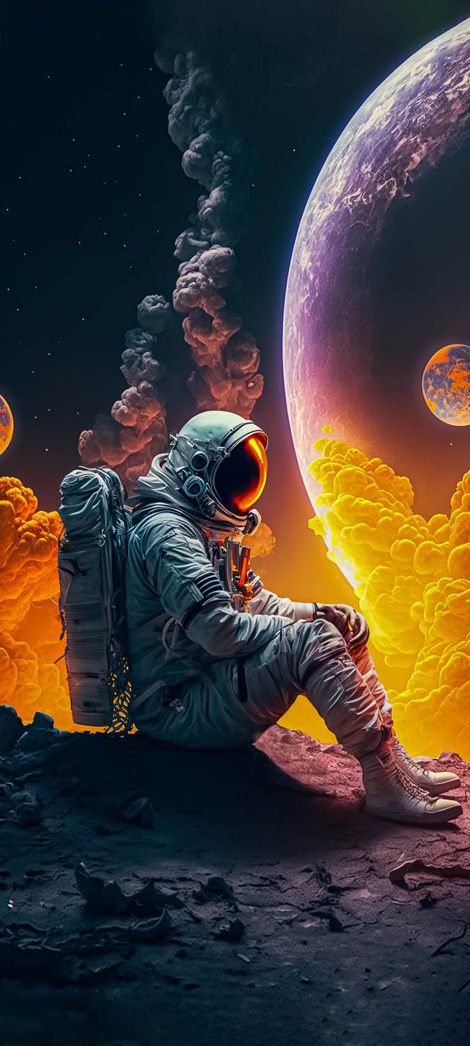 Astronaut Alone iPhone Wallpaper HD
