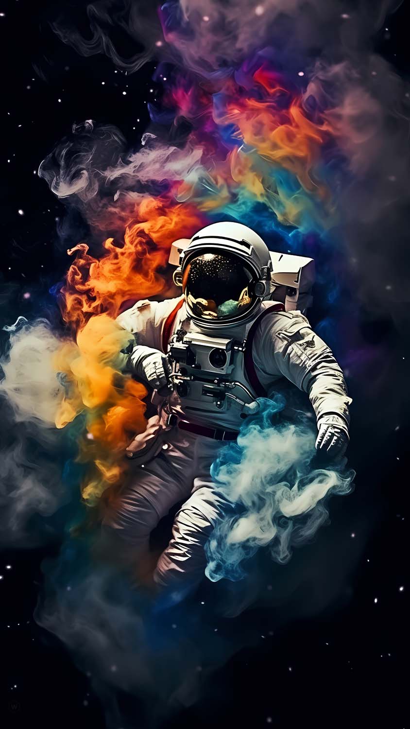 Astronaut Lost in Cosmic Smoke iPhone Wallpaper HD