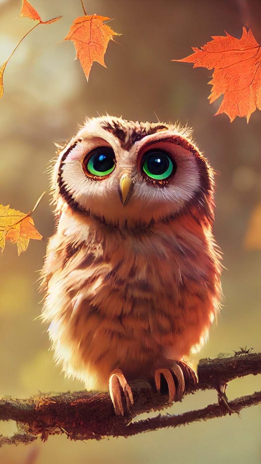Autumn Owl iPhone Wallpaper HD