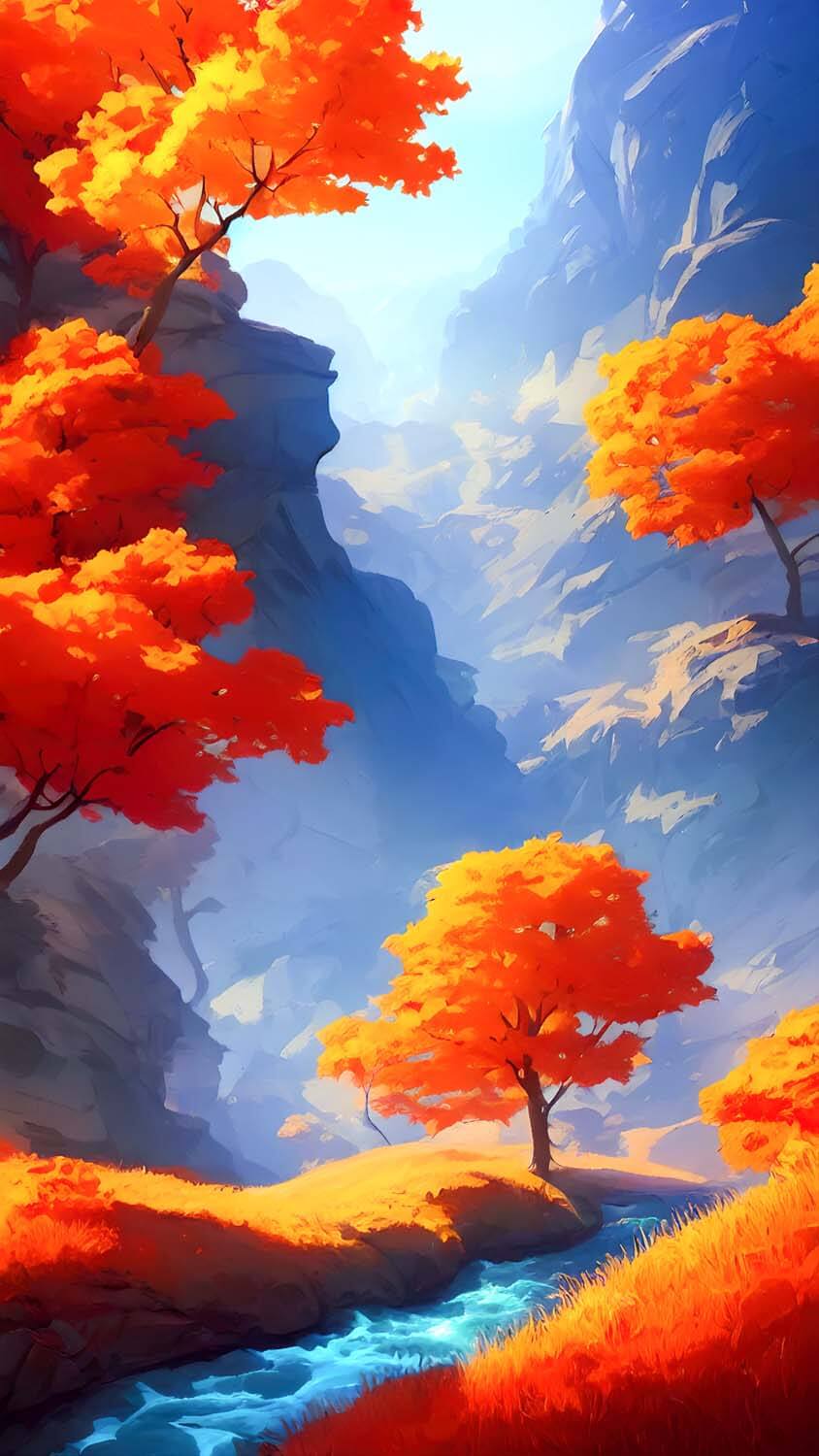 Autumn Painting iPhone Wallpaper HD
