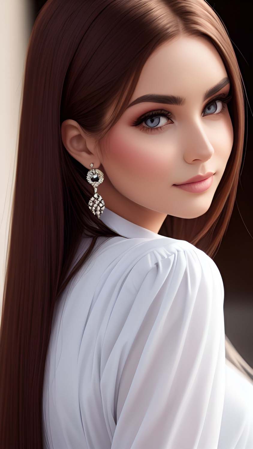 Beautiful Girl Pose Brown Hairs iPhone Wallpaper HD