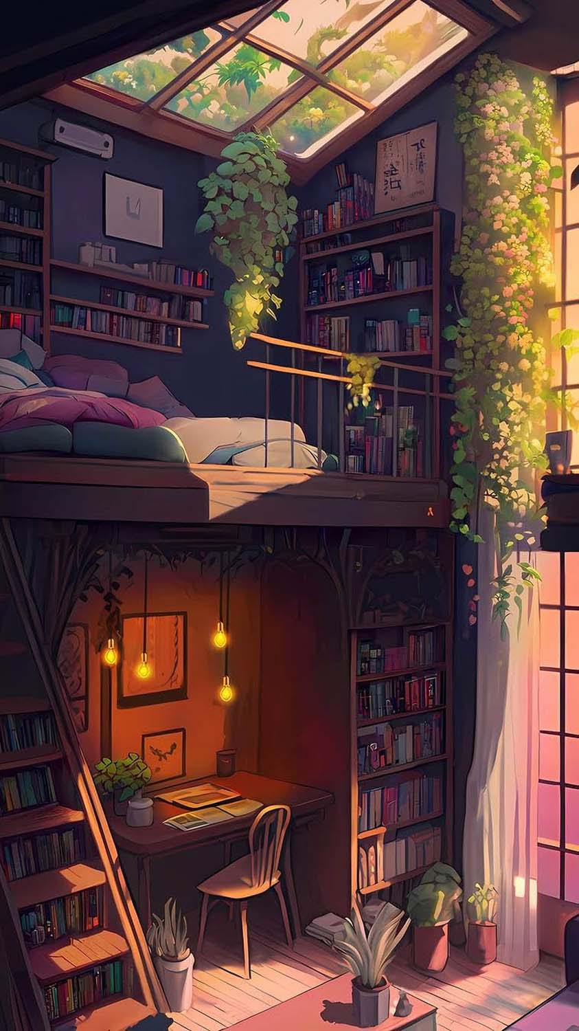 Book Library House iPhone Wallpaper HD