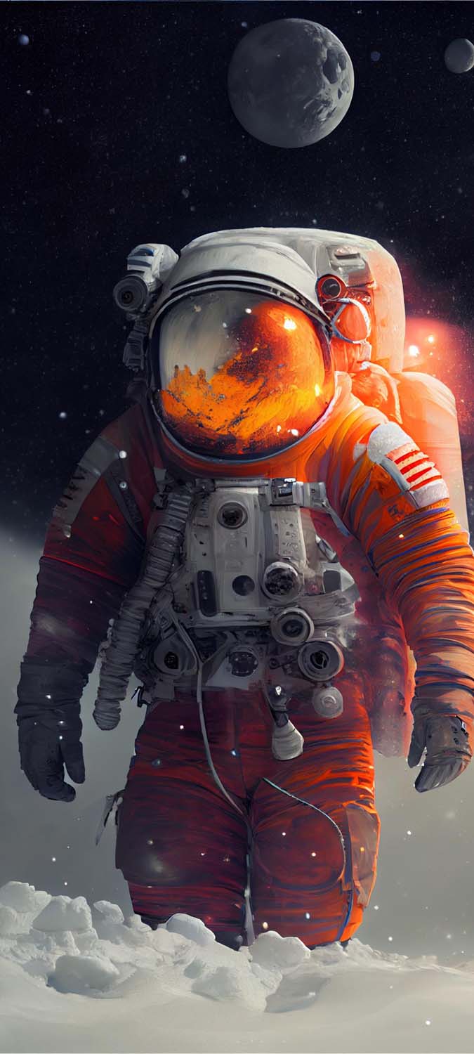 Brave Astronaut winter iPhone Wallpaper HD