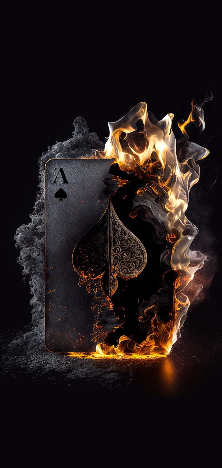 Burning Ace Card Poker iPhone Wallpaper HD
