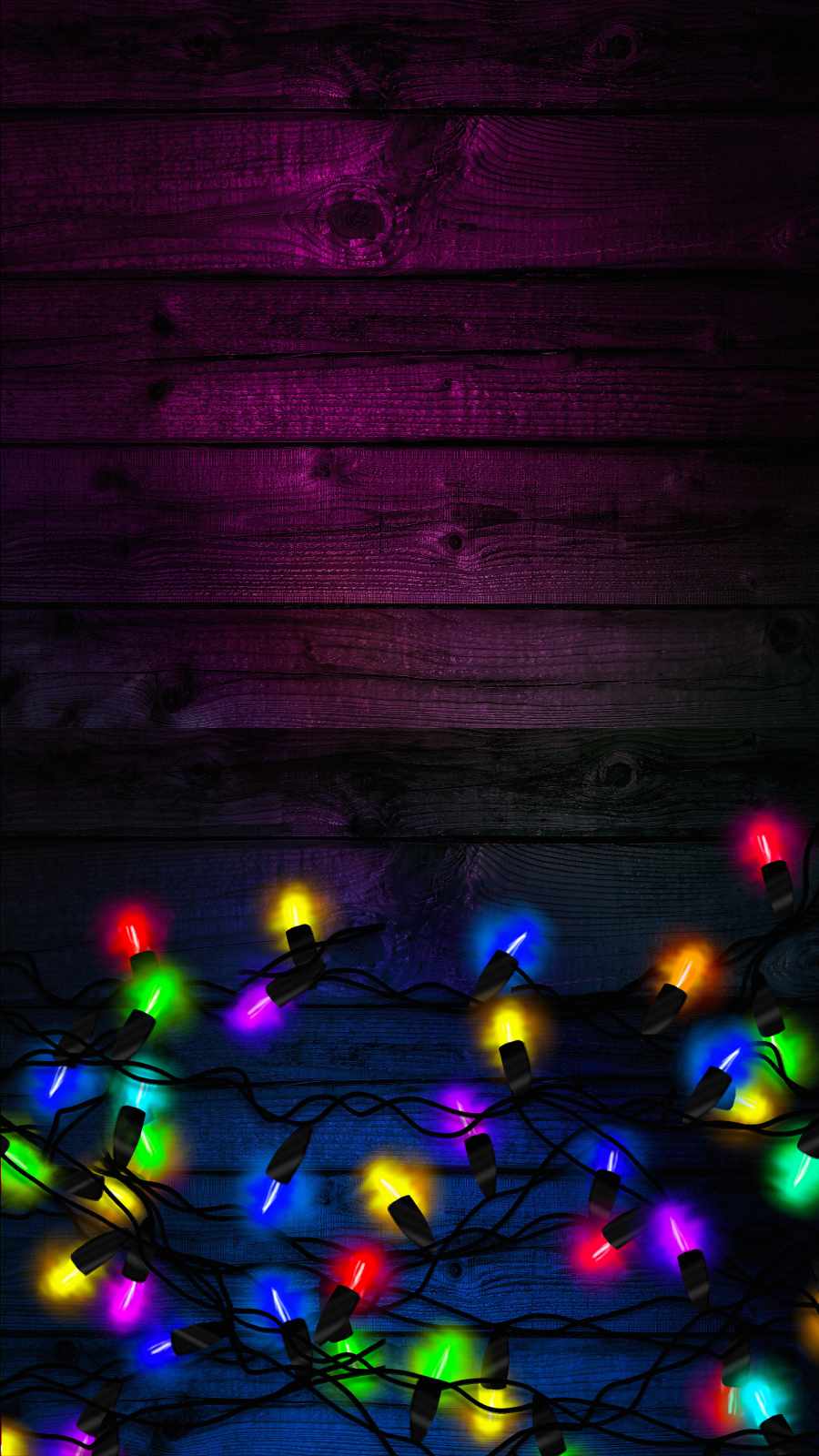 Christmas Cabin String Lights iPhone Wallpaper