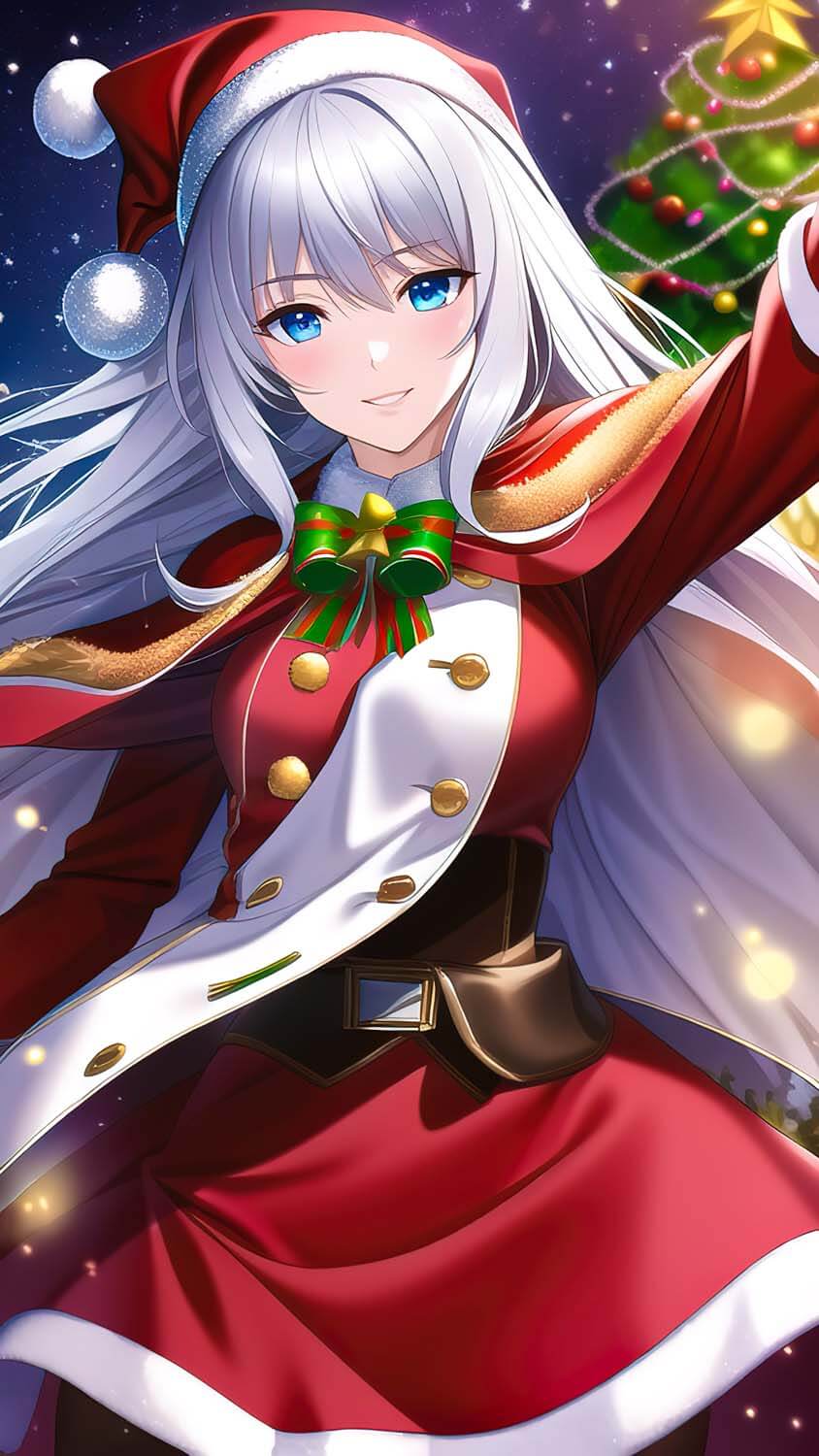 Christmas Girl Anime iPhone Wallpaper HD