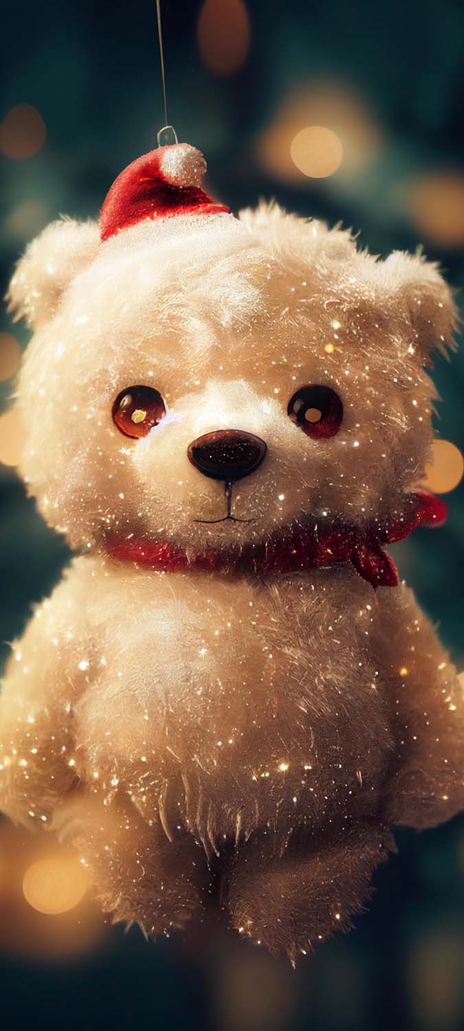 Christmas Teddy Bear iPhone Wallpaper HD