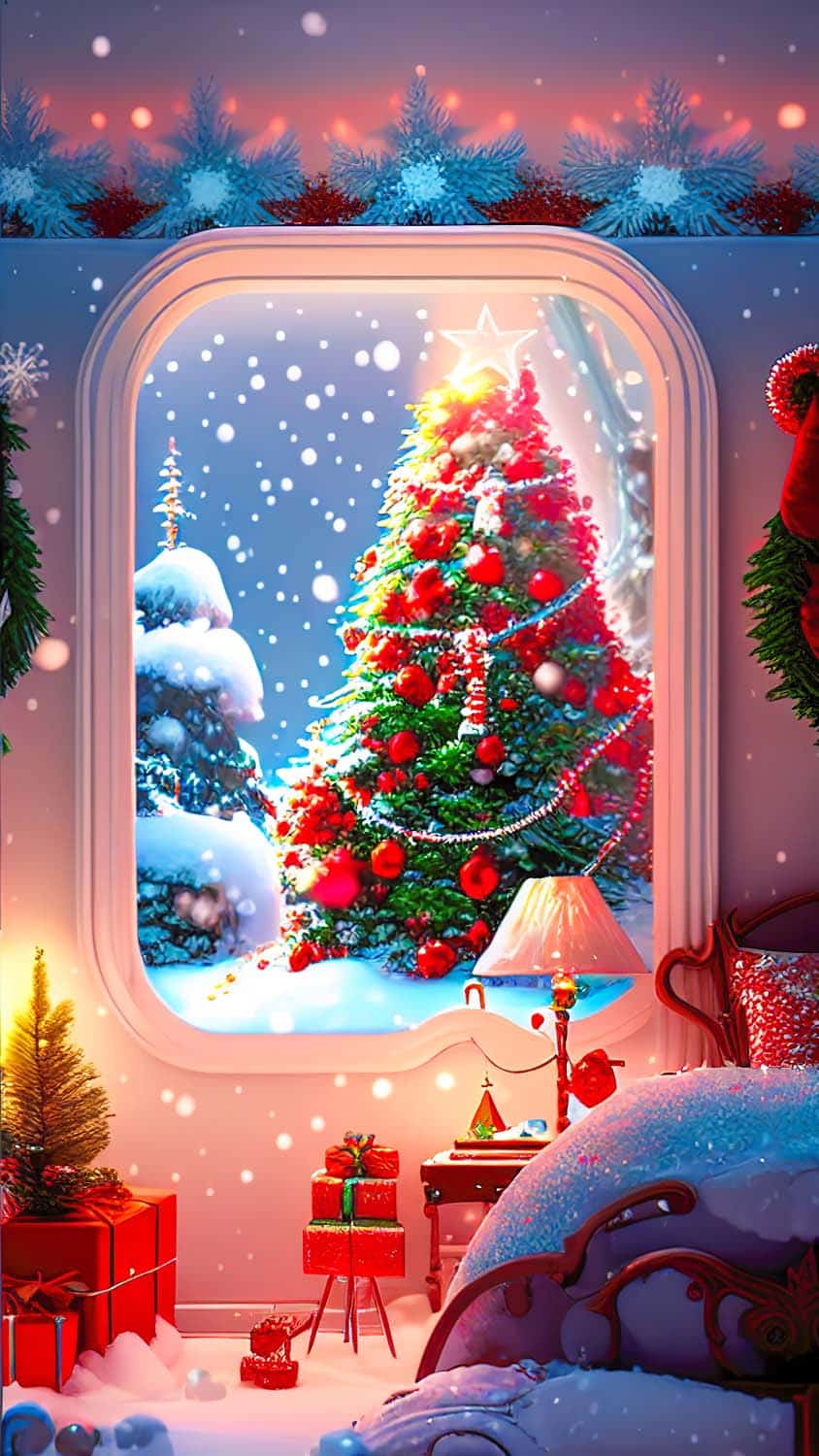 Christmas Time AI Art iPhone Wallpaper HD