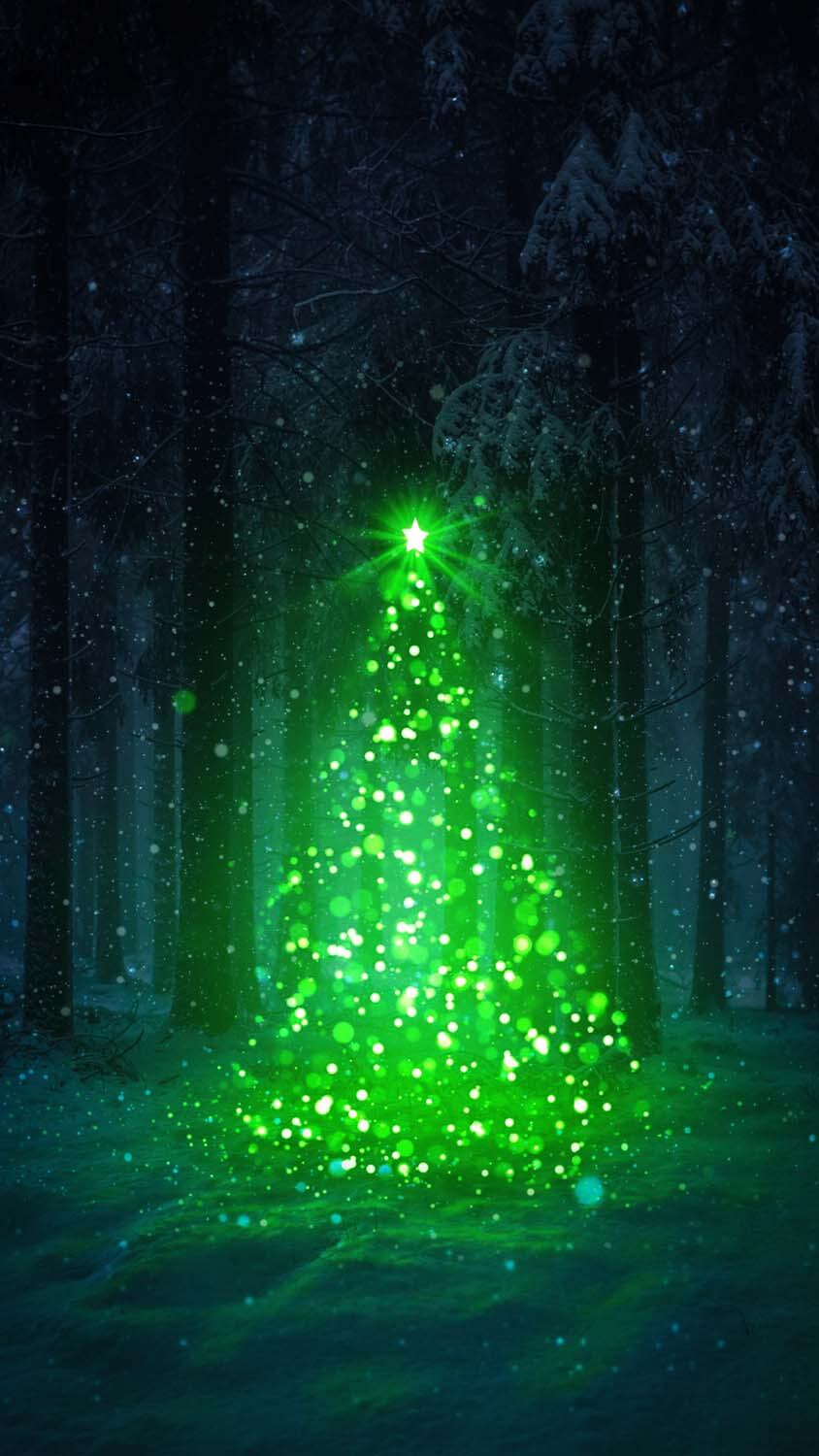 Christmas Tree Glow iPhone Wallpaper HD