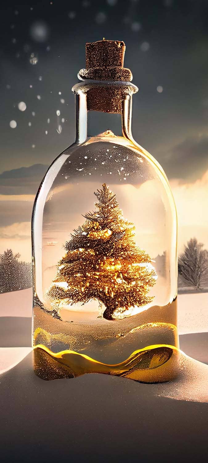 Christmas in the bottle iPhone Wallpaper HD