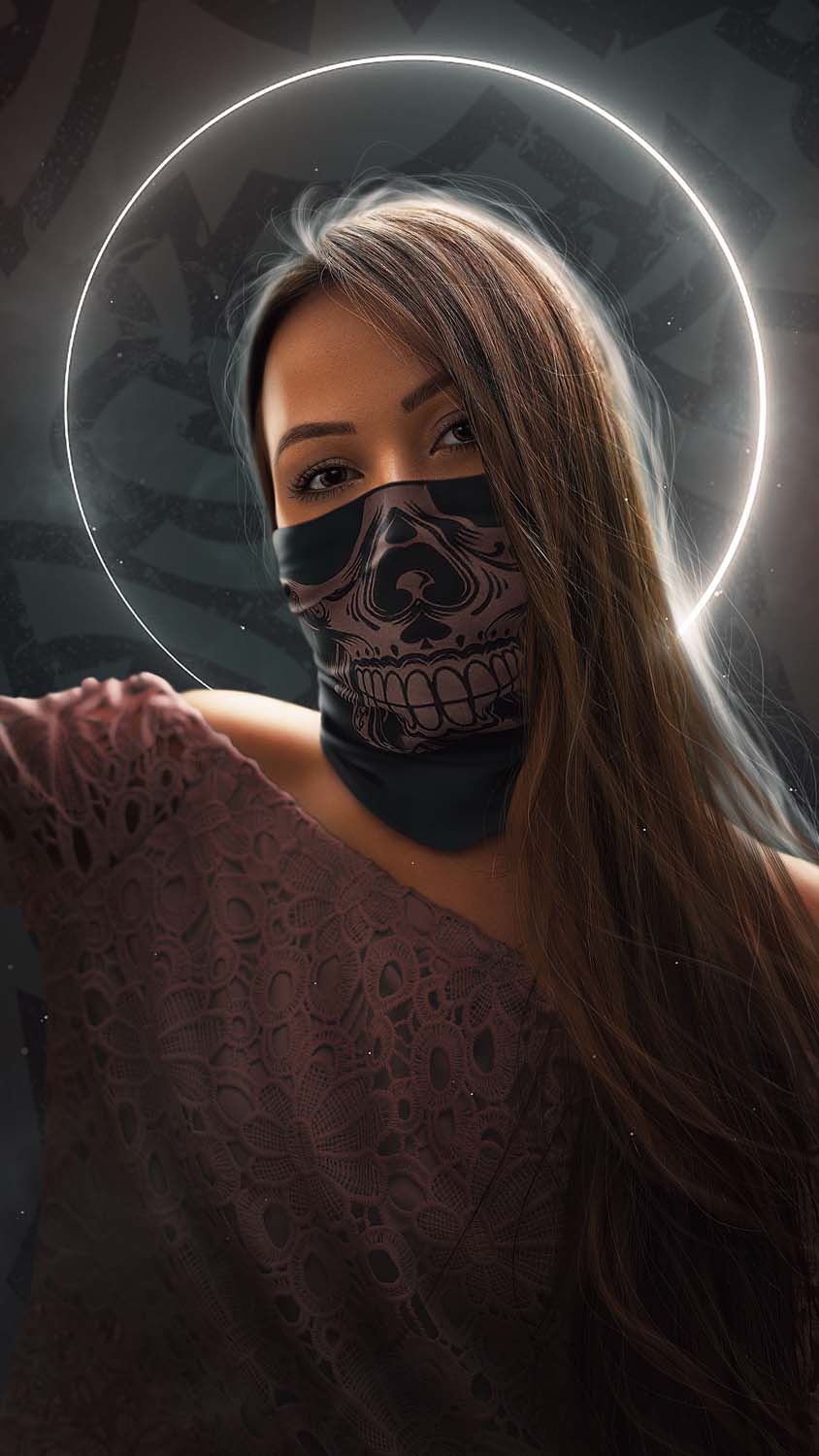 Ghost Mask Girl iPhone Wallpaper HD