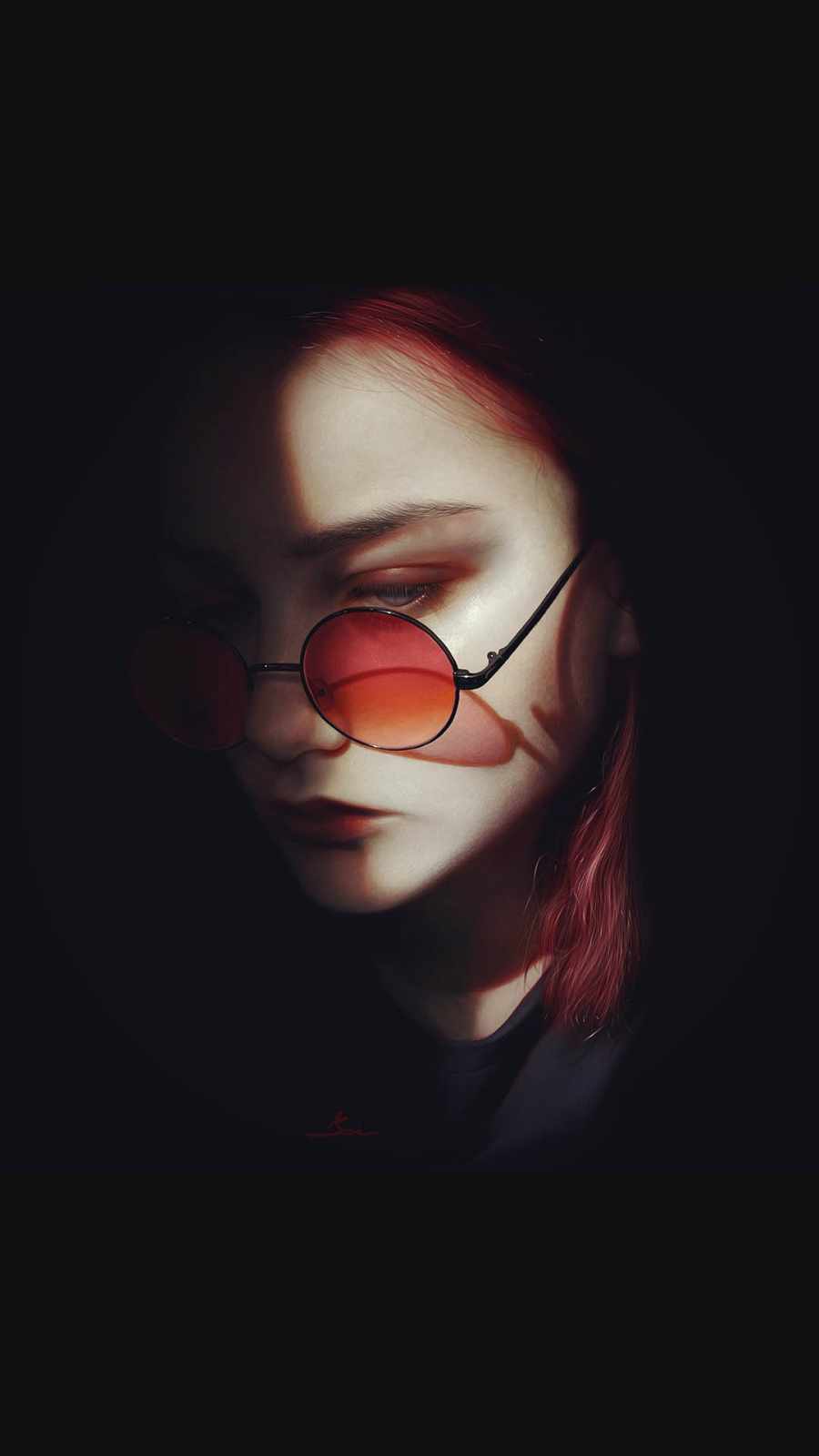 Girl in Dark iPhone Wallpaper