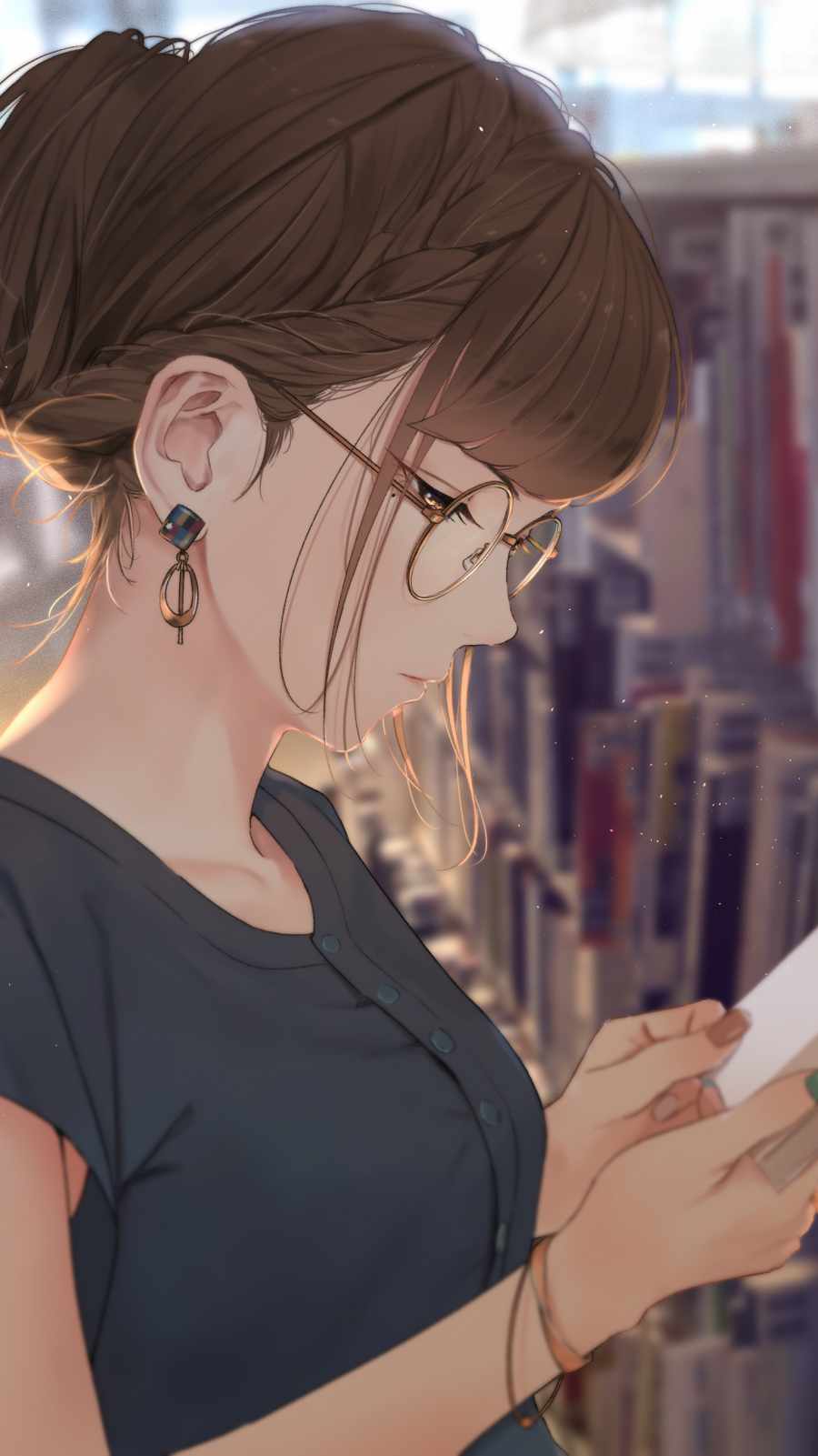 Girl with Glases Anime