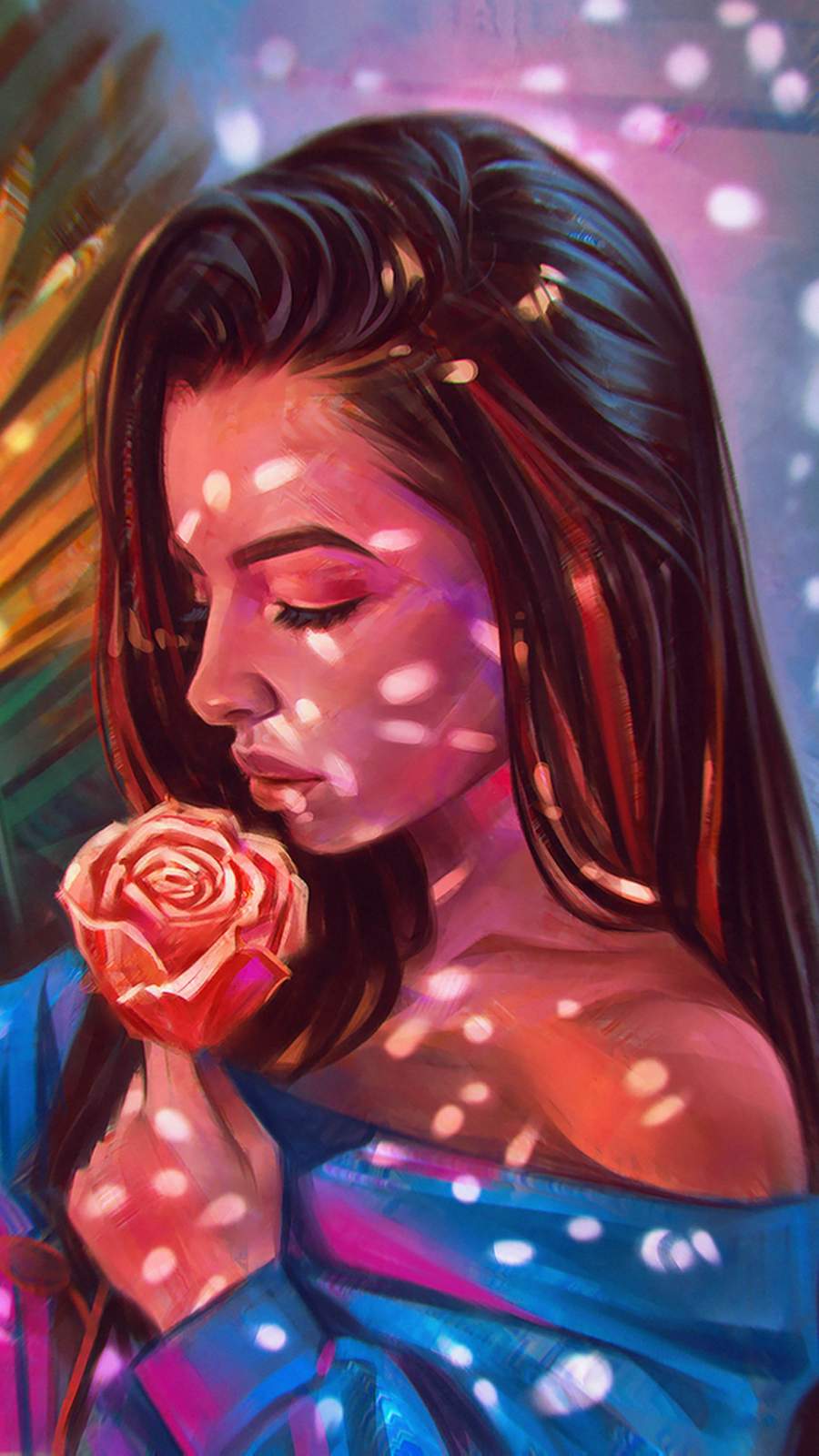 Girl with Rose Art