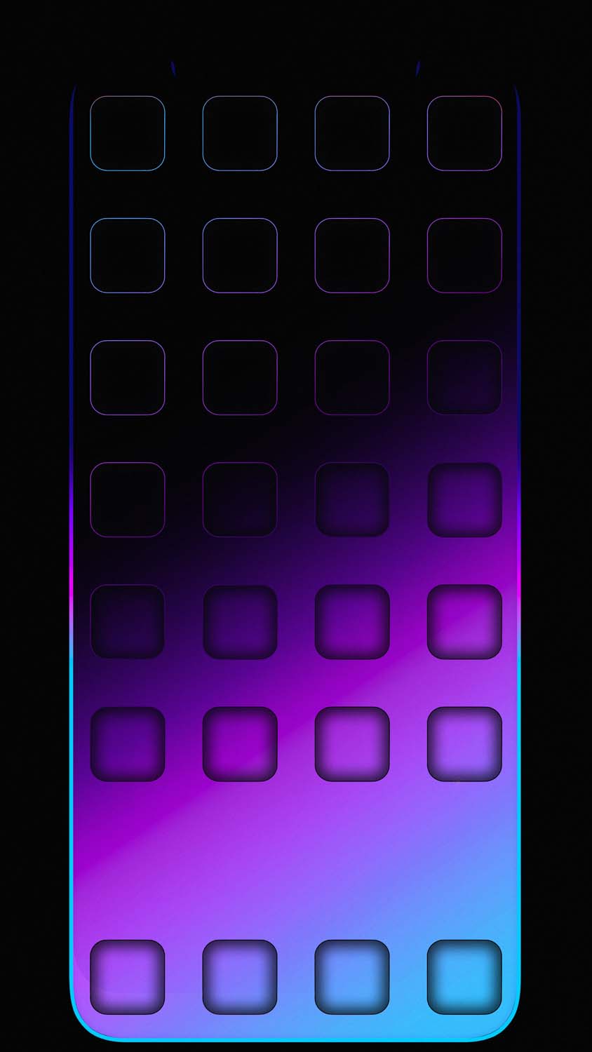 Gradient Colour iOS App Dock Wallpaper 4K