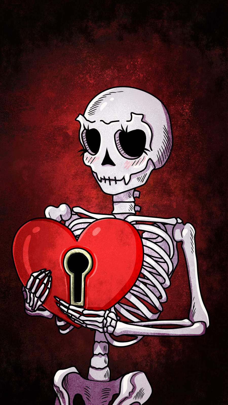 Heart Skull iPhone Wallpaper