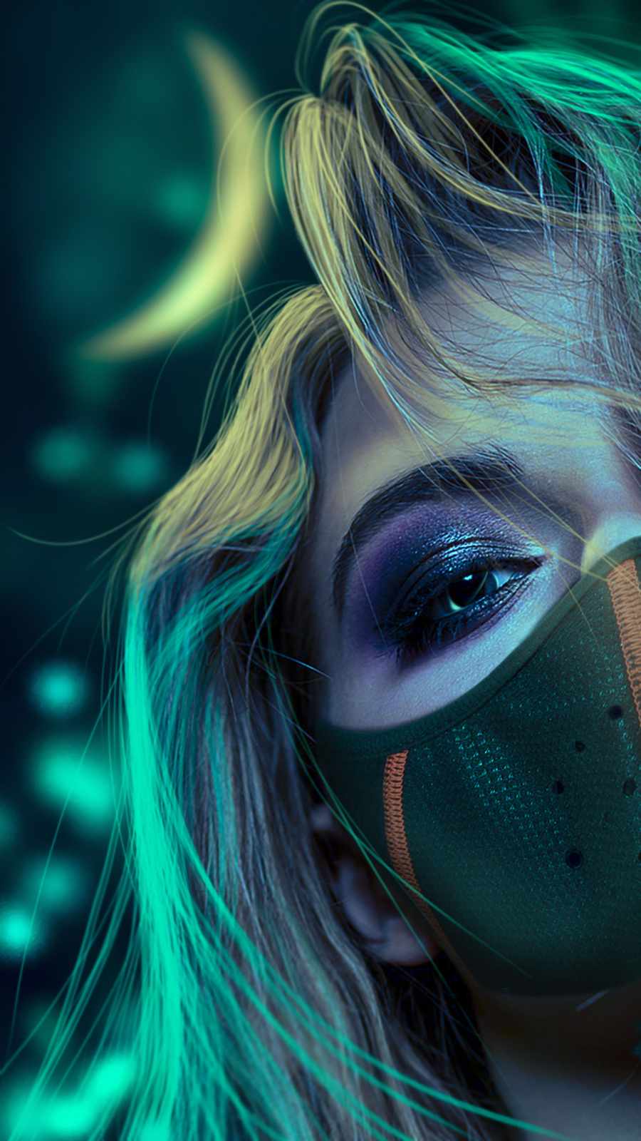 Mask Girl Eyes iPhone Wallpaper