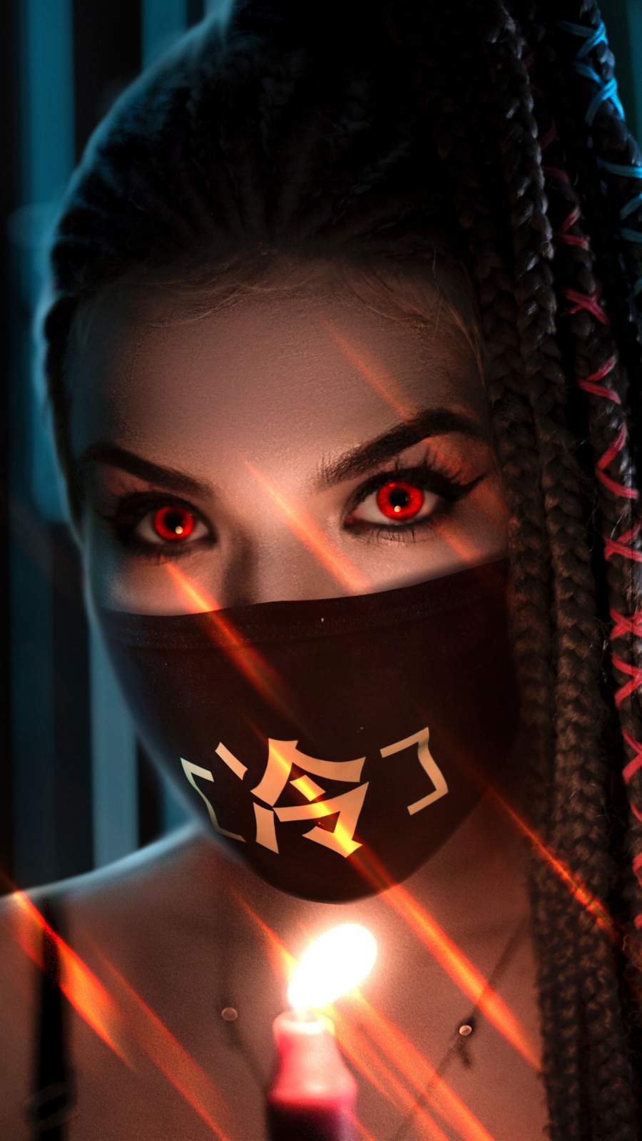 Mask Girl Witch Eyes iPhone Wallpaper