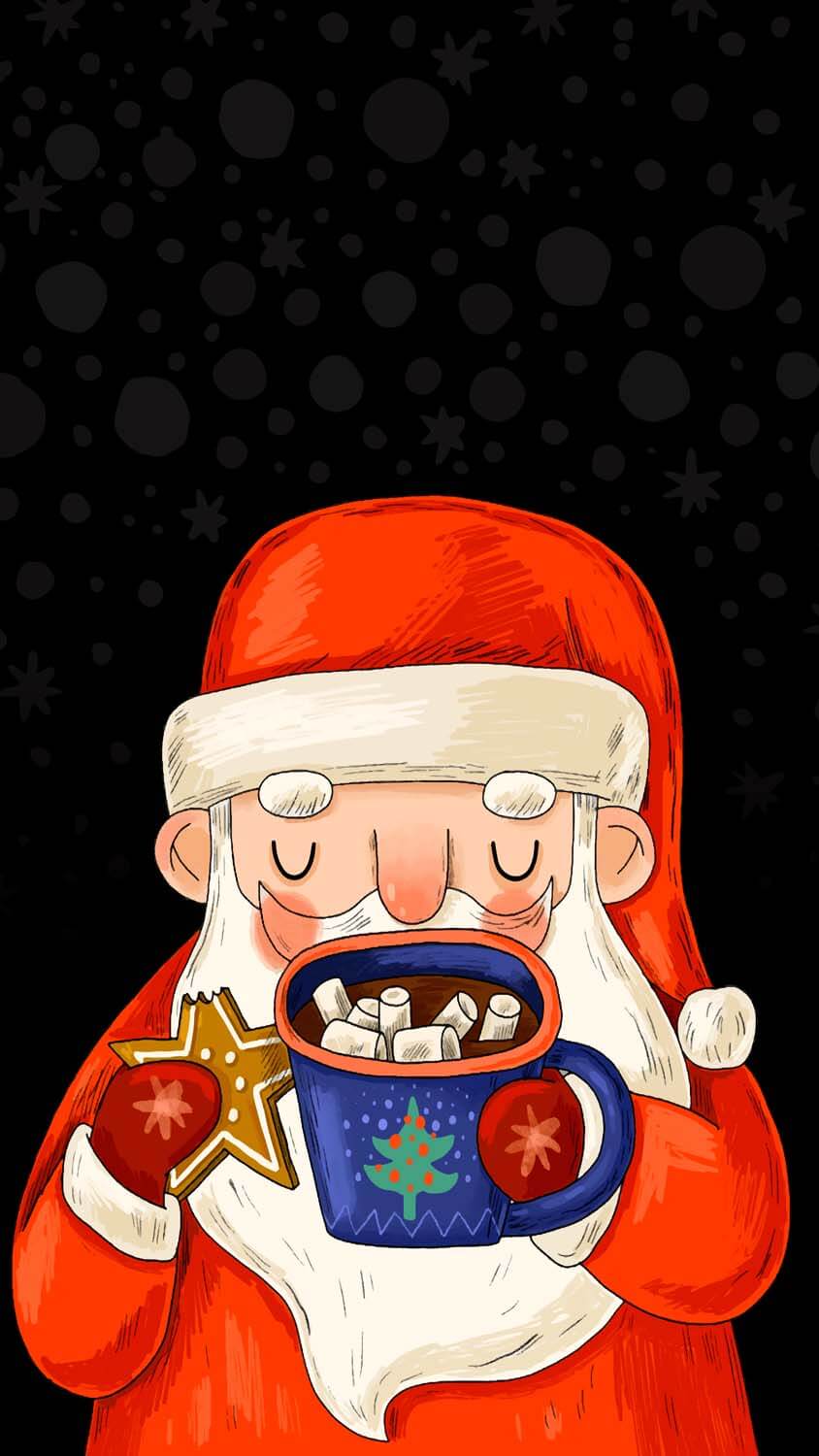 Santa Christmas Treat iPhone Wallpaper HD