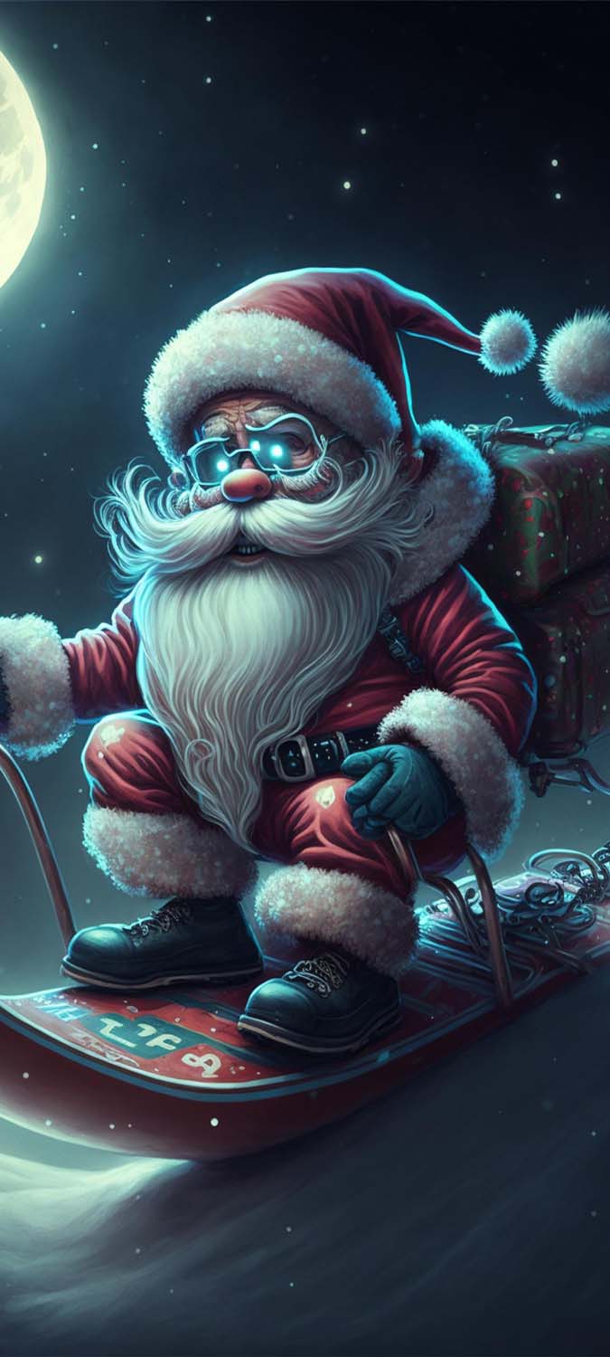 Santa Claus on board iPhone Wallpaper HD