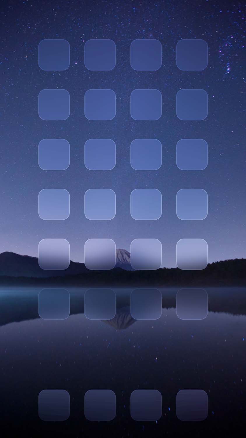 iOS Dock Night Lake iPhone 15