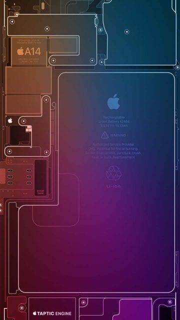 iPhone 15 Back Rainbow Mechanical Wallpaper