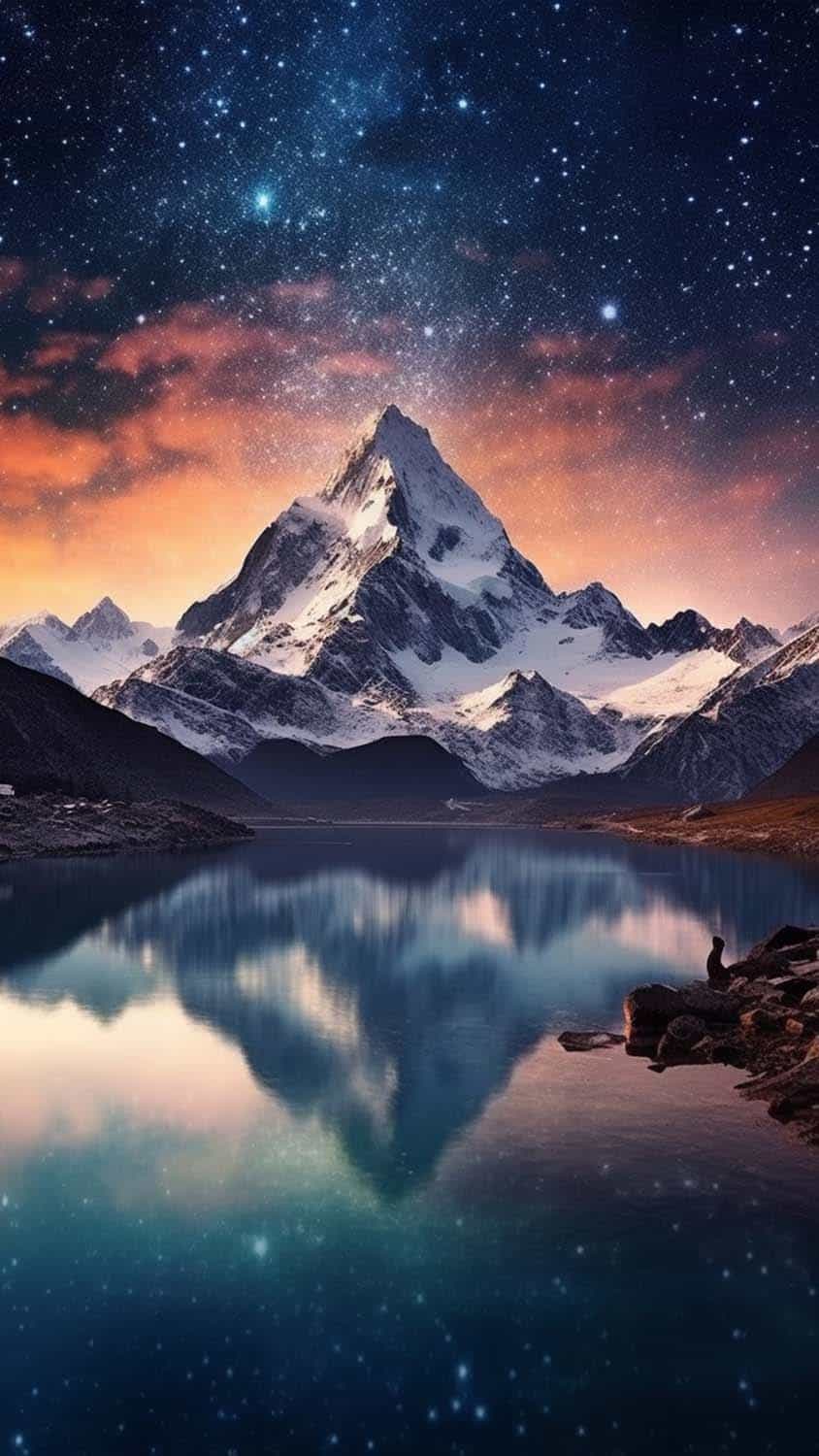 Alps Mountains Starry Sky