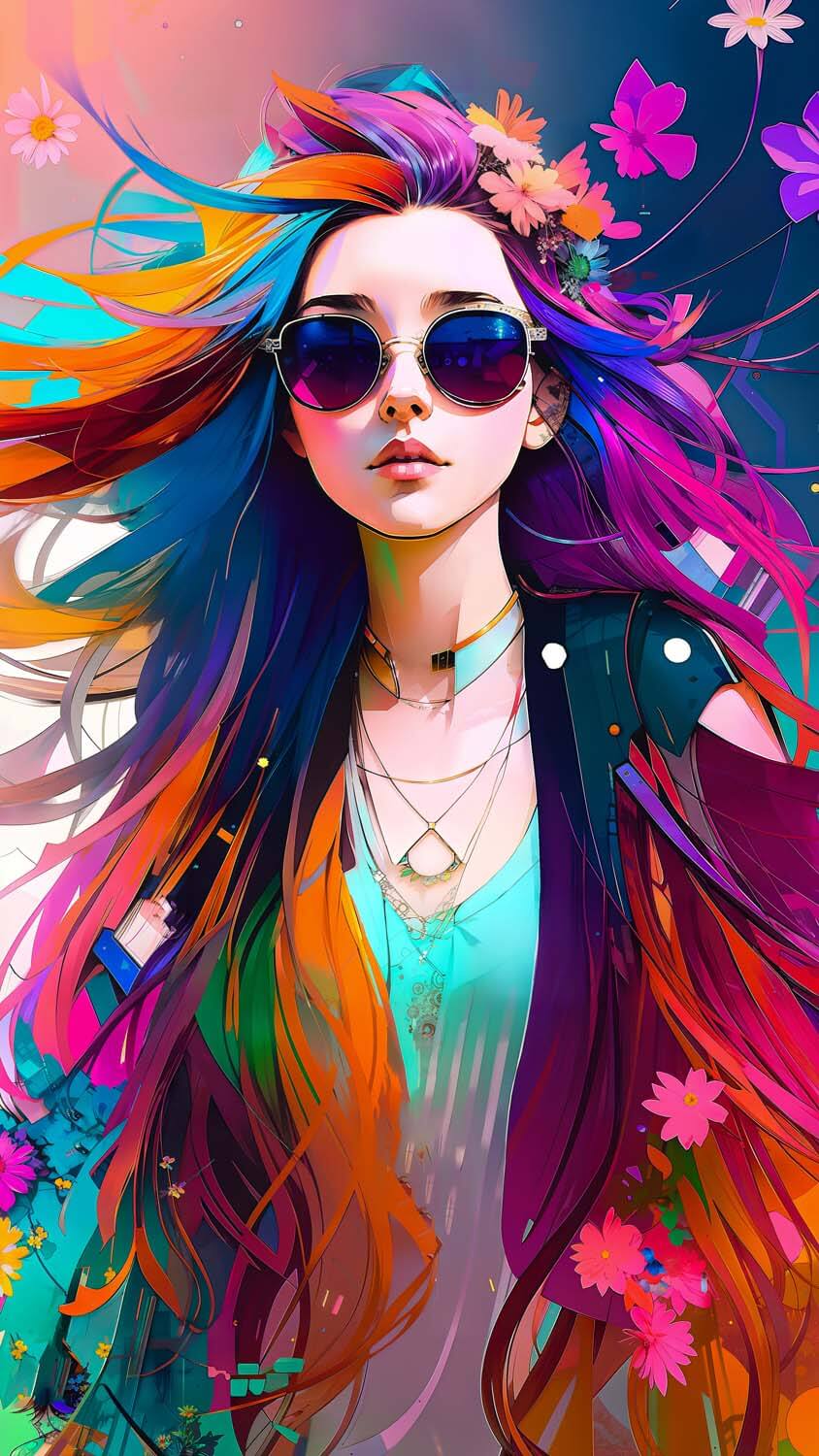 Colorful Girl AI Art
