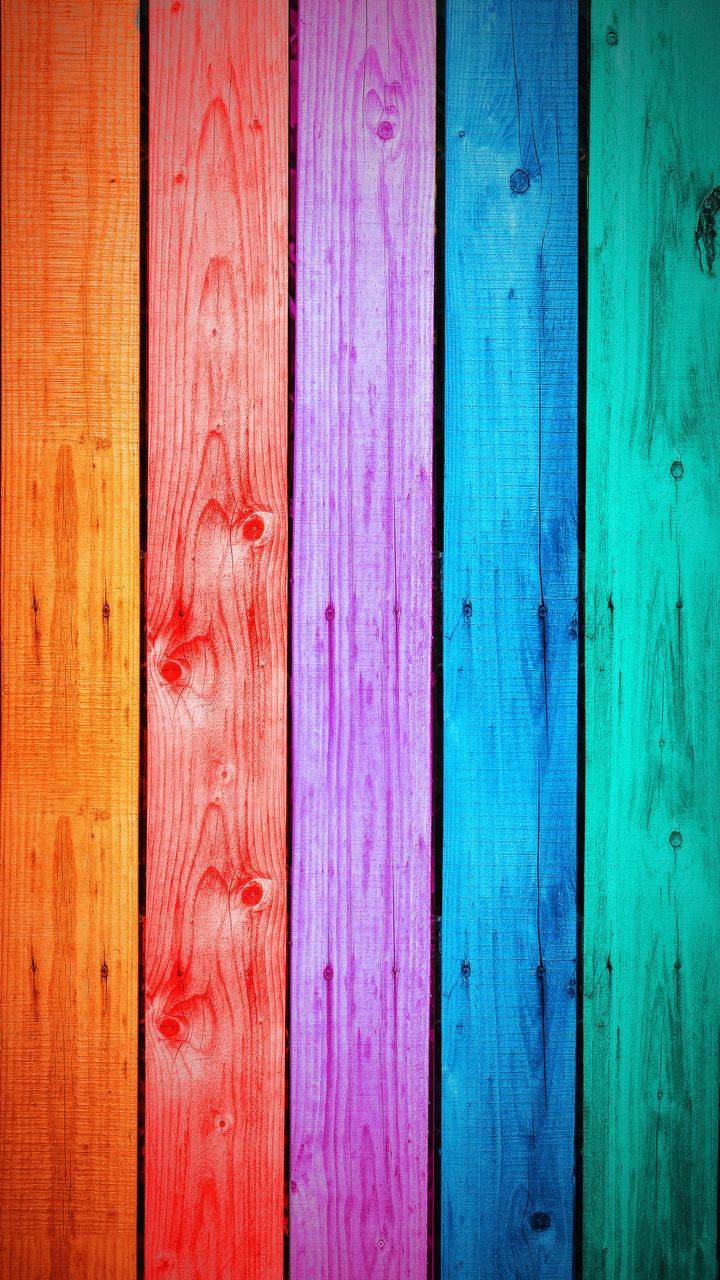 Colorful Wood Background iPhone Wallpaper