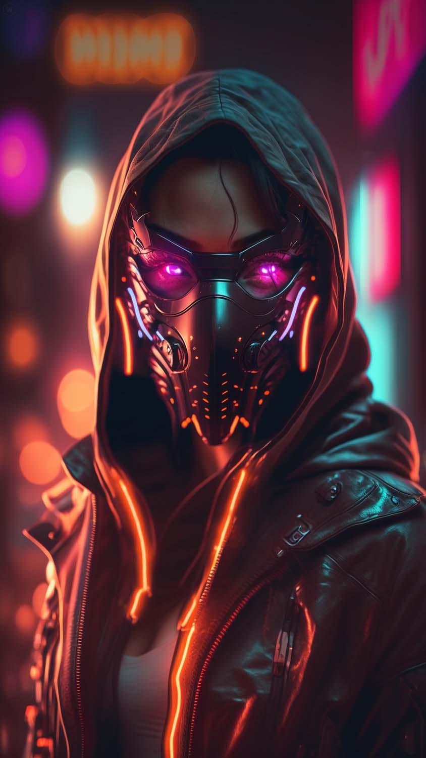 Cyborg Mask Hoodie Girl