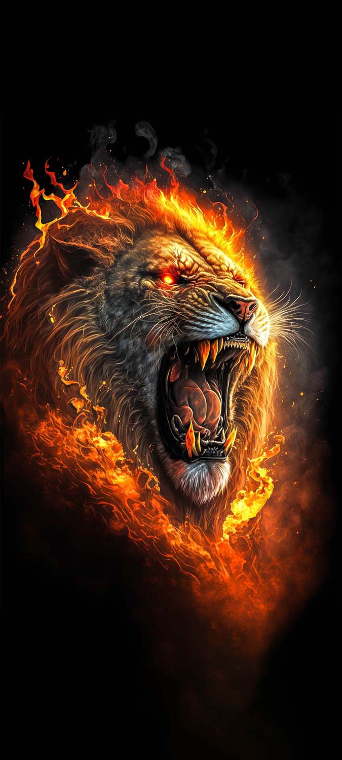Lion on Fire