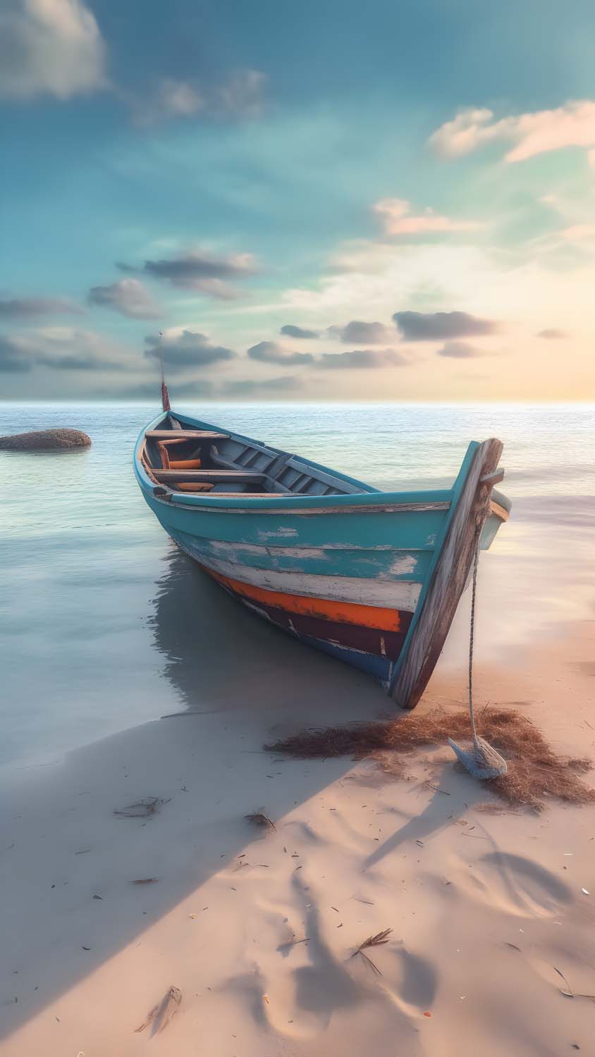 Beach Boat iPhone Wallpaper HD