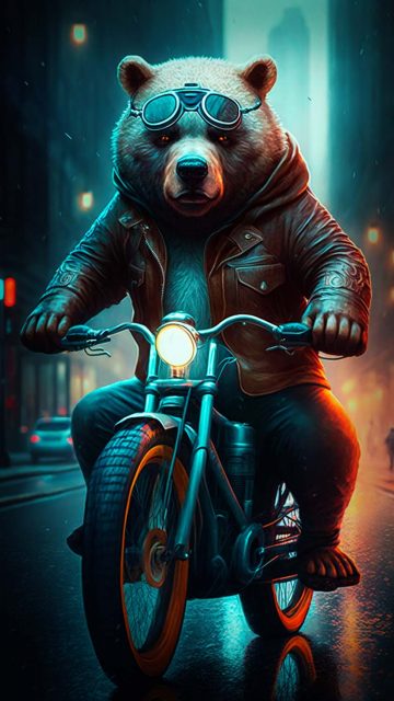 Bear Biker Wallpaper