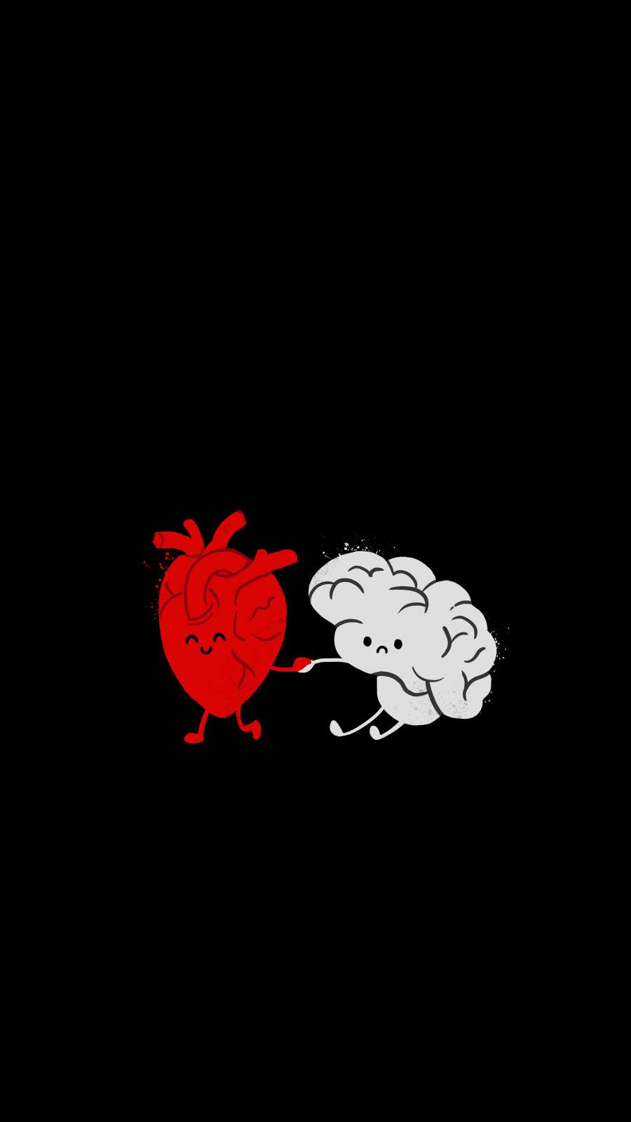 Brain with Heart iPhone Wallpaper