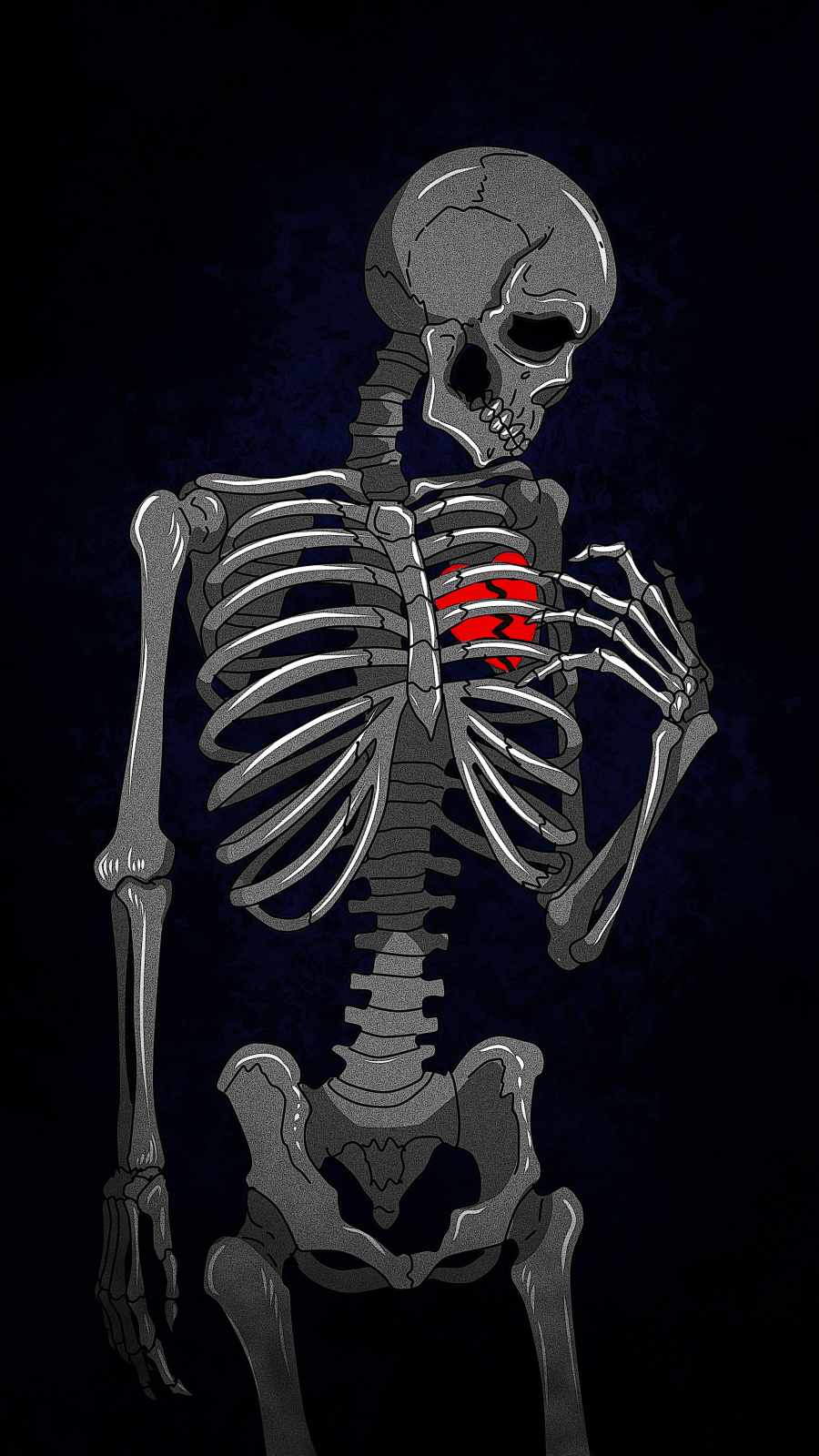 Broken Heart Skeleton iPhone Wallpaper