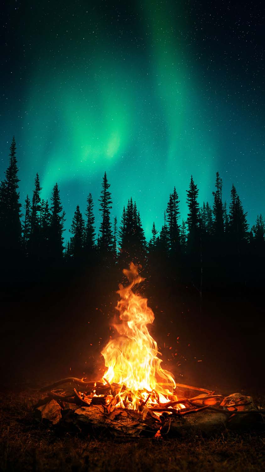 Camp Fire iPhone Wallpaper HD