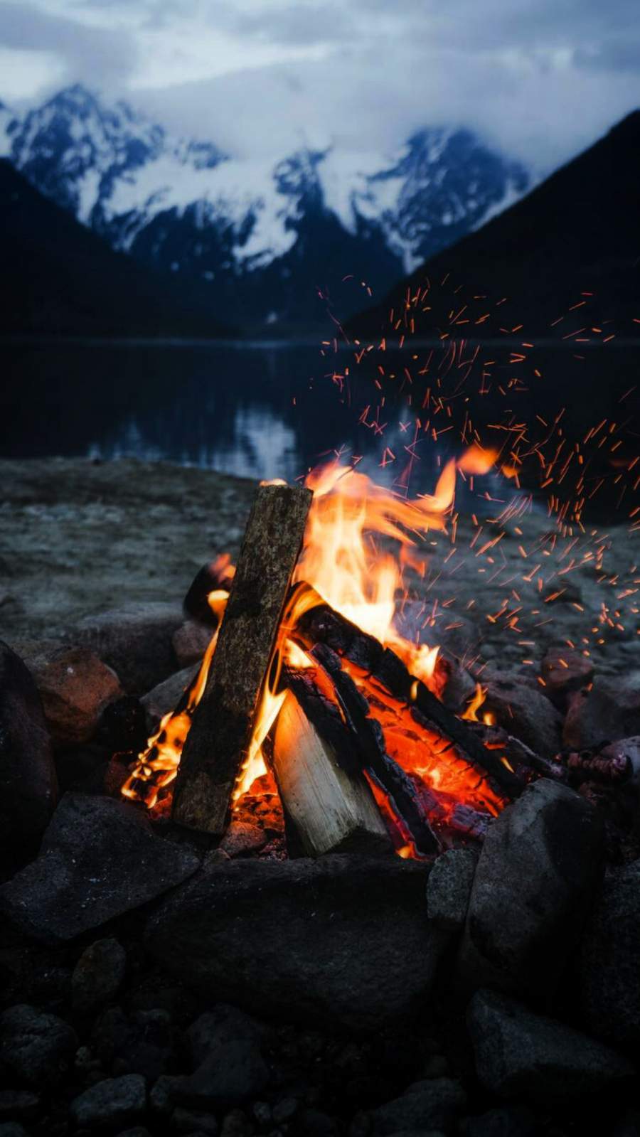 Camping Fire iPhone Wallpaper
