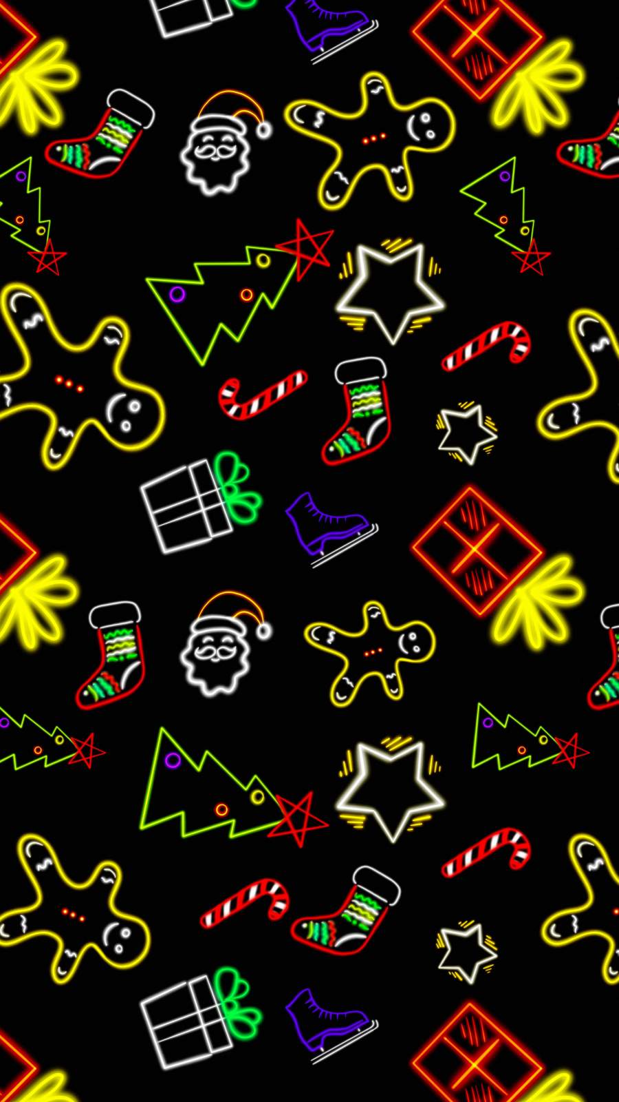 Christmas Neon PatternWallpaper