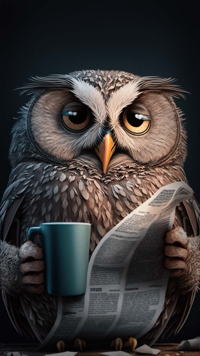 Coffee Owl Morning Wallpaper