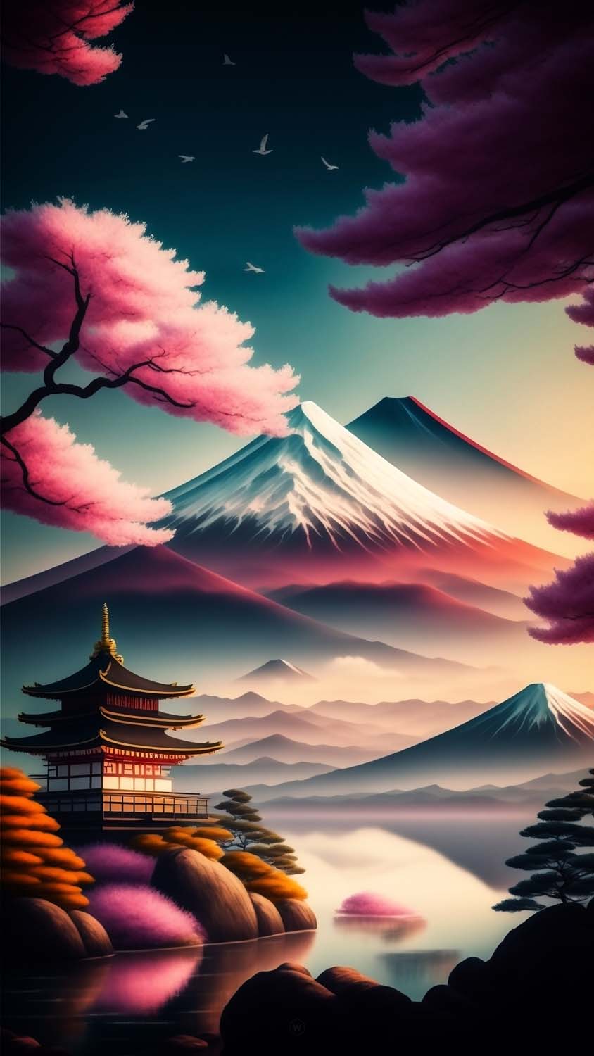 Fuji Temple Japan Wallpaper