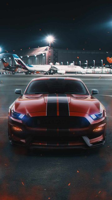 Mustang on Runway