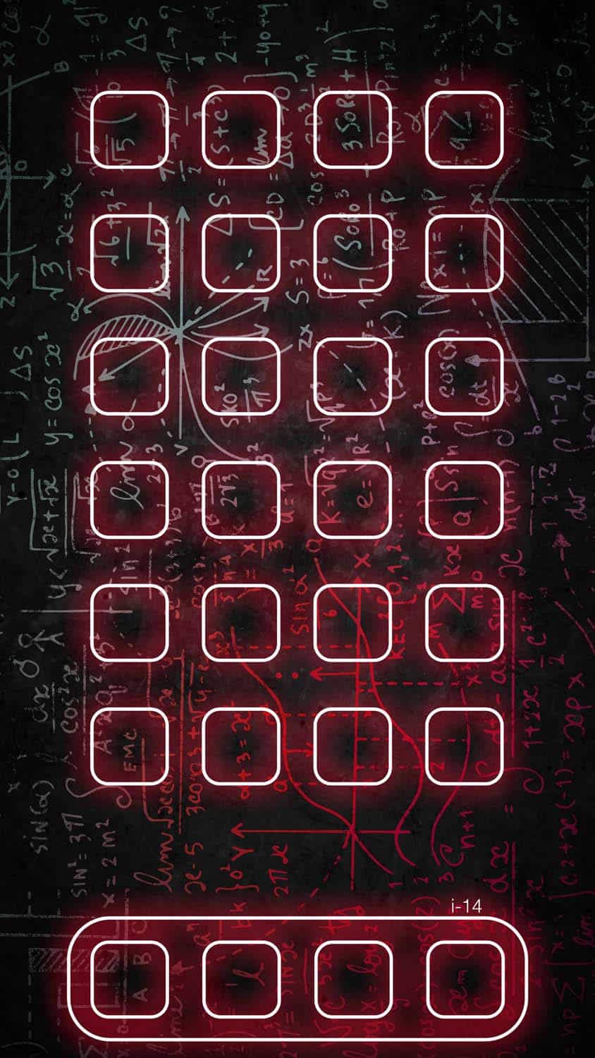 iPhone 15 Pro Maths Neon App Icons App Dock Wallpaper