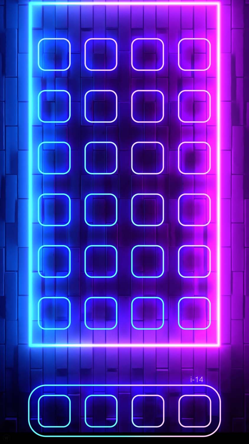 iPhone 15 Pro Neon App Dock Wallpaper